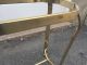 Vintage Mid Century Modern Hollywood Regency Brass Glass Sofa Console Table Post-1950 photo 9