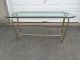 Vintage Mid Century Modern Hollywood Regency Brass Glass Sofa Console Table Post-1950 photo 1
