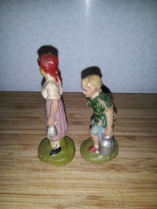 Vintage Wooden Hand Carved & Painted Germany Folk Figures photo