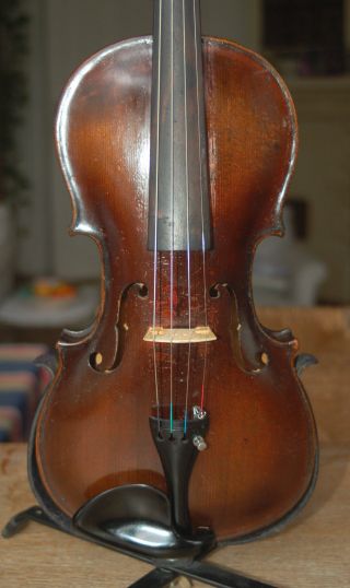 Very Old Antique Handmade German 4/4 Violin - 4 Corner Blocks photo