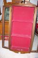 Antique Vintage Wood And Glass Curio Display Case Cabinet.  Wall Display Cases photo 1