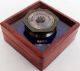Vintage Henry Hughes London Antique Brass Compass With Mirror Top Wooden Box Compasses photo 1