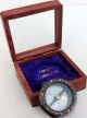 Vintage Henry Hughes London Antique Brass Compass With Mirror Top Wooden Box Compasses photo 3