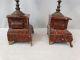 Pair (2) 19thc Antique Victorian Garniture Marble Bronze Candlestick Candelabra Metalware photo 5