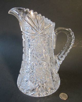 American Brilliant Antique Cut Glass Deep Heavy 9 