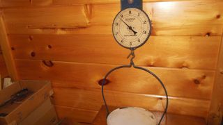 Vintage Hanging Scale With Tray / Hanson Scale Chicago / Farm / Market Scale photo