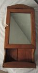 Small Antique Hand Made Wooden Folk Art Medicine Cabinet Oak & Pine Great Size Unknown photo 1