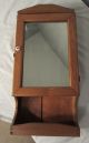 Small Antique Hand Made Wooden Folk Art Medicine Cabinet Oak & Pine Great Size Unknown photo 2