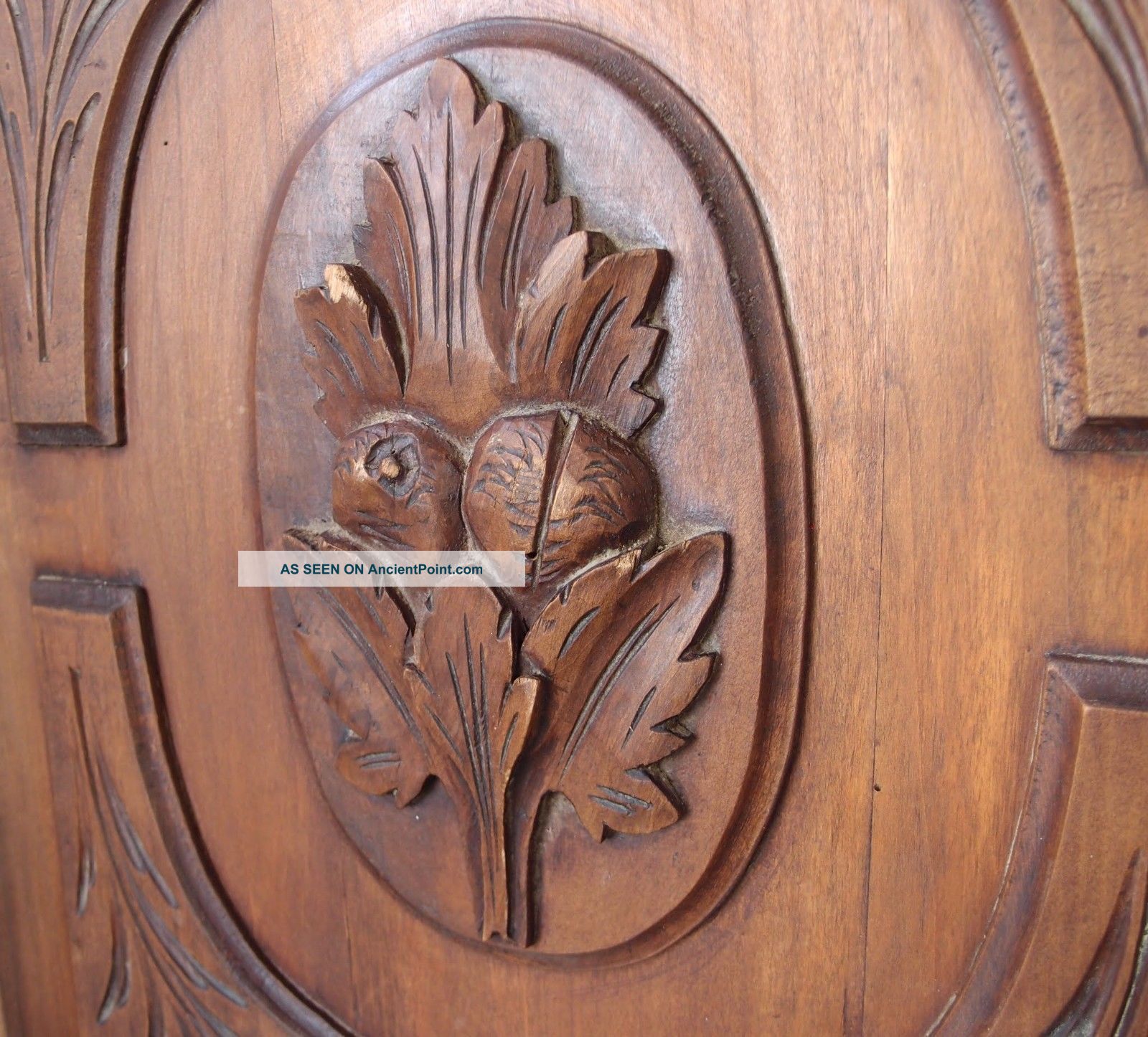 20 In Oak Leaf Panel Antique French Weathered Carved Wood Pediment Architectural Pediments photo