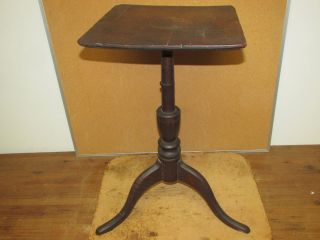 Best 18th C Ct Qa Candlestand Screaming Tiger Maple Spanish Brown Paint photo