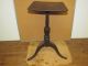 Best 18th C Ct Qa Candlestand Screaming Tiger Maple Spanish Brown Paint Primitives photo 2