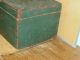 A Late Small 18th C Lift Top Blanket Chest In Old Green Paint Over Red Primitives photo 4
