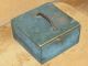 Rare 19th C Pine 4 Section Spice Box In The Best Grungy Blue Paint Primitives photo 2