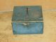 Rare 19th C Pine 4 Section Spice Box In The Best Grungy Blue Paint Primitives photo 3