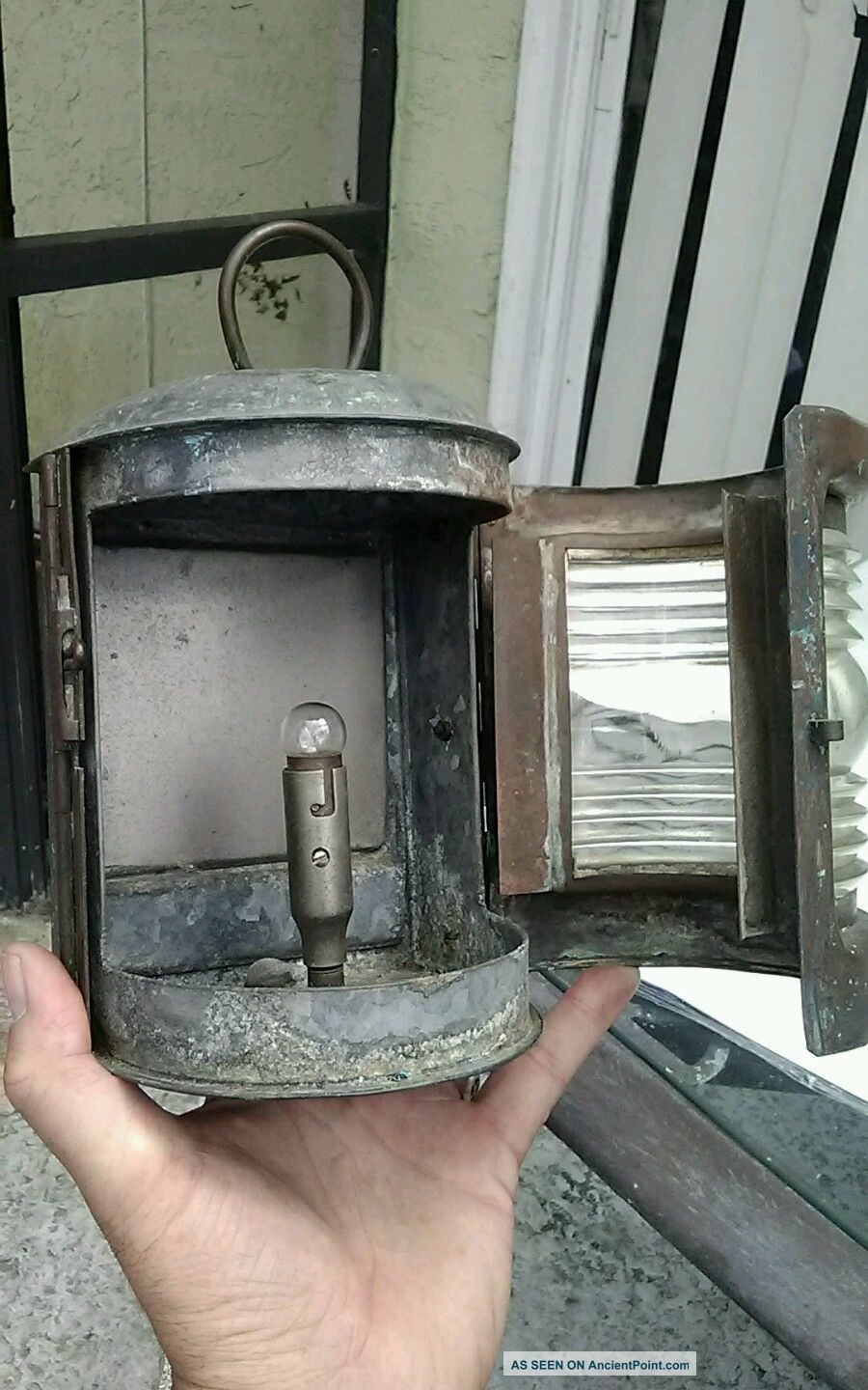 Antique Maritime Wilcox Crittenden Copper Ship Light Patina Nautical Wow Lamps & Lighting photo