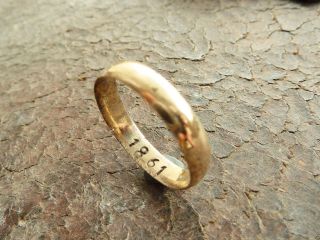 Old Polished Bronze Wedding Ring (240). photo
