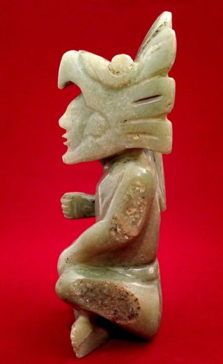 Aztec Stone Eagle Warrior Shaman Figure - Vintage Pre Columbian Style Statue photo