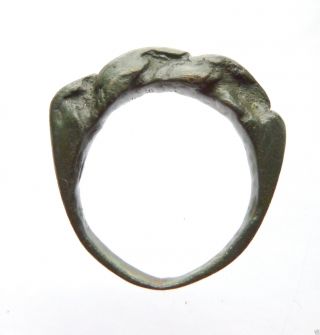 Twisted Wire Scandinavian Viking Bronze Ring (614) photo