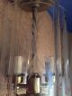Antique Glass Ceiling Light Fixture Brass Two Light (176 Chandeliers, Fixtures, Sconces photo 5