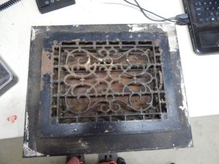 Vintage Ornate Heater Grate Floor Wall Register Heat Duct Vent Cast Iron photo