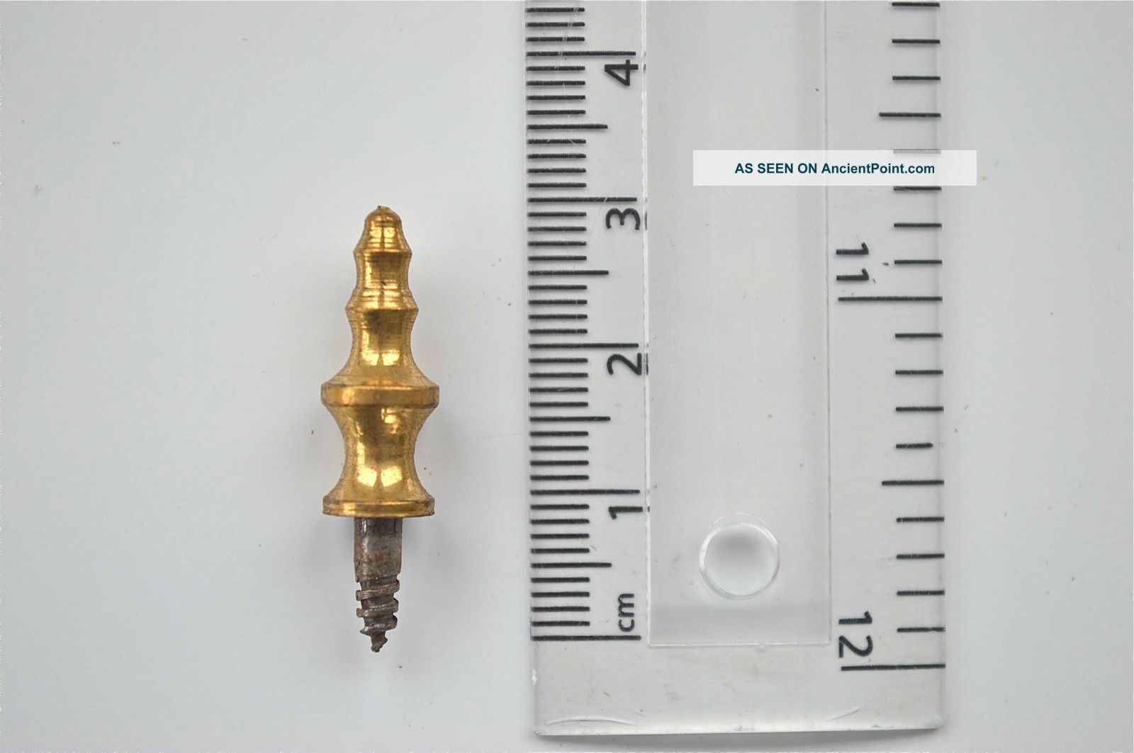 Small Antique Brass Screw In Furniture Finial Clock Bookcase Cabinet Br20 Other Antique Hardware photo