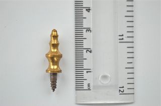 Small Antique Brass Screw In Furniture Finial Clock Bookcase Cabinet Br20 photo