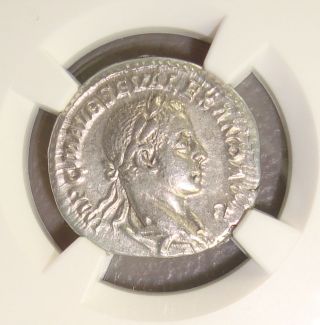 Ad222 - 235 Severus Alexander Victory Reverse Ancient Roman Silver Denarius Ngc Xf photo