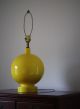 Large Vintage Yellow Glazed Ceramic Orb Table Lamp Mid Century Mod Lotte Style Mid-Century Modernism photo 1