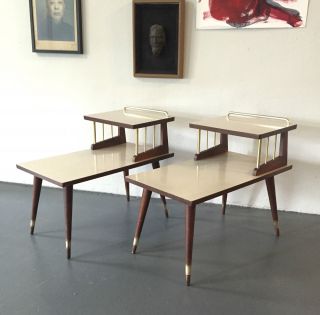 Mid Century Modern Side Tables Eames Era photo