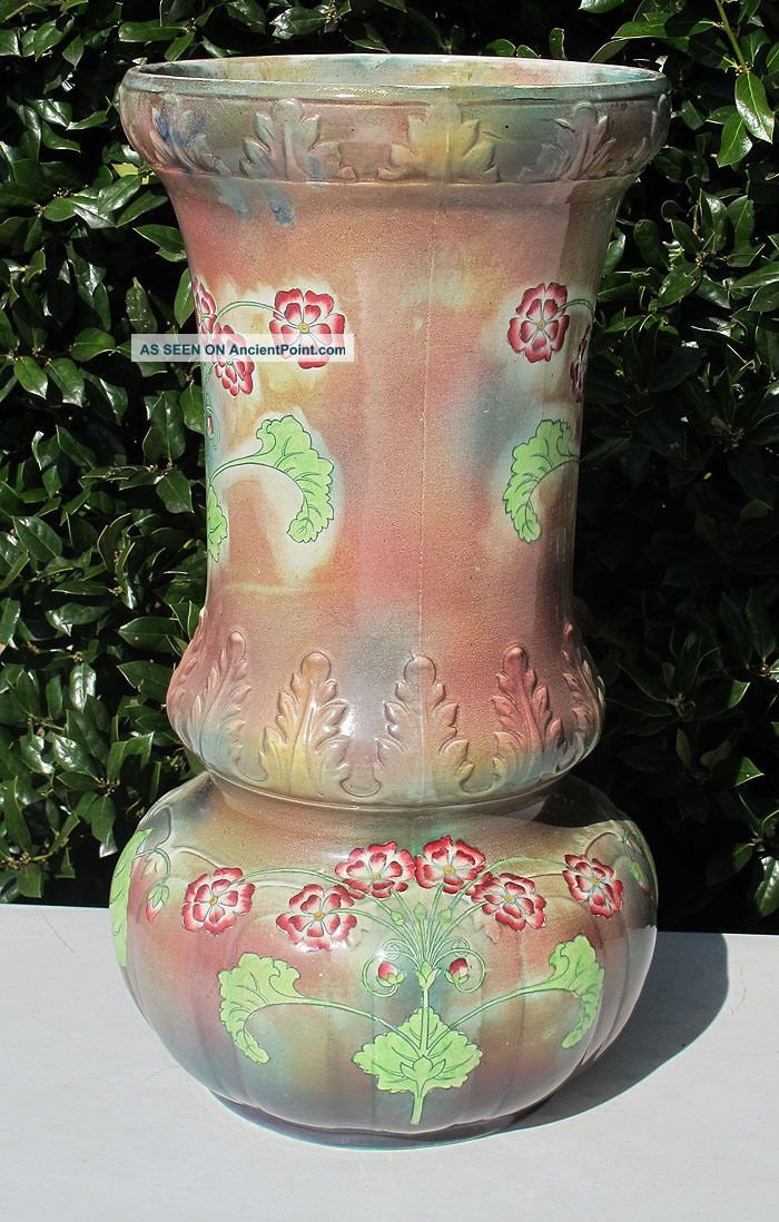 Antique Victorian High Relief Hand Painted Baluster Bottom Umbrella Stand Nr Yqz Victorian photo