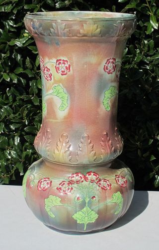 Antique Victorian High Relief Hand Painted Baluster Bottom Umbrella Stand Nr Yqz photo