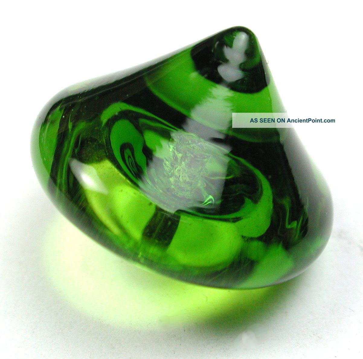 Antique Charmstring Button Lime Green Cone - 5/8 Inch Buttons photo
