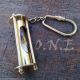 Solid Brass Hourglass Sand Timer Key - Chain Nautical Key - Ring Pendant Diving Helmets photo 2