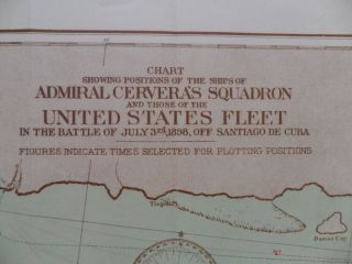 Chart/map Naval Santiago De Cuba 1898 Spanish - American War,  Admiral Cervera photo