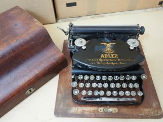 Antique Typewriter Klein Adler 1 Y/ 1921 W/ Case Ecrire Escribir Scrivere photo