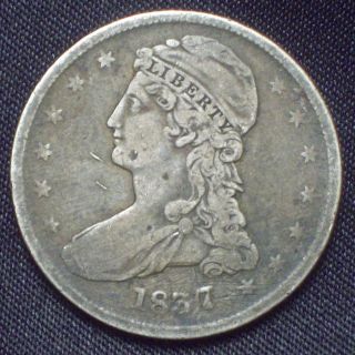 1837 Silver Bust Half Dollar - Originl Tone Authentic Us Coin Reeded Edge photo