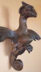 Very Large Rare Antique French Carved Wood Sphinxes Figure 19 C - Gothic Style Carved Figures photo 7