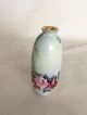 Gorgeous Antique Limoges Austrian Porcelain Mini Vase Hand Painted Roses Vases photo 2