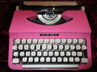 Rare Manuel Pink Typewriter Brillant Comfort For Neckermann Made In Germany photo
