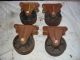 4 Antique Matching Nos Cast Iron Industrial Caster Cart Wheels Steampunk Other Mercantile Antiques photo 3