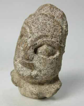 Pre - Columbian Carved Stone Head Mexico Mayan photo