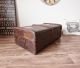 Antique Travel Steamer Trunk Coffee Table Vintage Storage Chest With Tray Ship Equipment photo 1