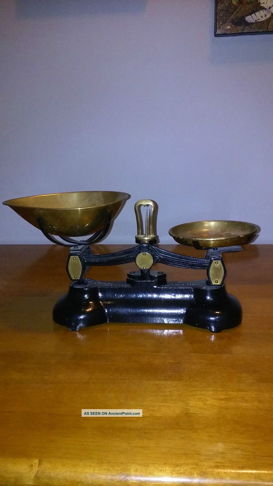 Antique Libra Scale Co Cast Iron And Brass With Weights England Scales photo