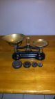 Antique Libra Scale Co Cast Iron And Brass With Weights England Scales photo 4