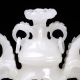 Natural White Jade Handwork Carved 4 Legs & Bicyclic Okho Other Chinese Antiques photo 5