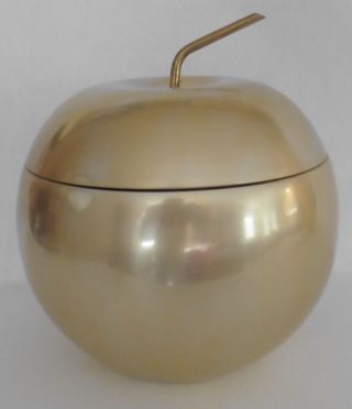 Vintage Mid Century Ice Bucket Henry & Miller Kraftware Golden Apple photo