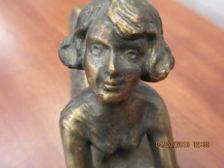 Art Deco Chandler Lamp Base.  Woman Scantly Dressed Laying With Outstretched Arms photo