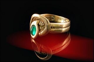 Antique Victorian Emerald 14k Gold Snake Ring (041816129) photo