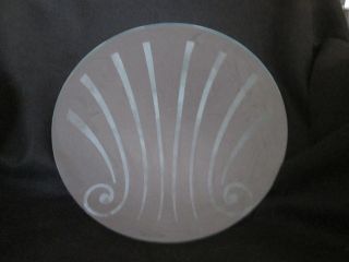 Kensington Art Deco Large Bent Glass Tray With An Etched Shell Design photo