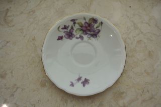 Vintage Royal Sealy China Saucer With Purple Flowers photo